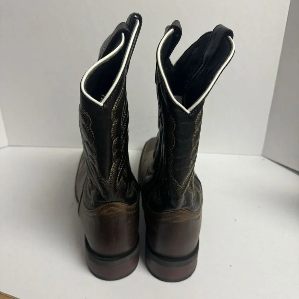 Laredo Mens Montana Leather Western Boot Brown Size 12EW
